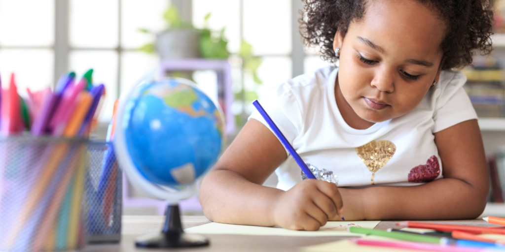 Child doing home learning